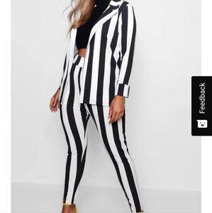 Boohoo Plus Striped Suit Two-Piece